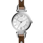 Fossil Women's Mini Georgia Quartz Stainless Steel and Leather Casual Watch