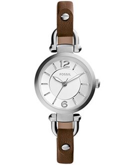 Fossil Women's Mini Georgia Quartz Stainless Steel and Leather Casual Watch