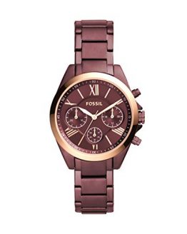 Fossil Modern Courier Women's Chronograph Watch - Quartz Movement, Stainless Steel, Wine Color (Model: BQ3281-18).