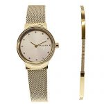 This set's dual accessory feature ensures that it’s not just a watch but a complete style solution. With its adjustable gold-tone bracelet, you can effortlessly elevate your outfit, making it ideal for both everyday wear and special occasions.