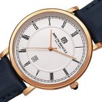 Bruno Magli Men's Milano Swiss Quartz White Dial and Dark Blue Italian Leather