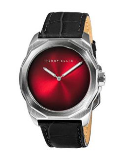 Perry Ellis Mens Watch Decagon Fading Dial 44mm Quartz Luminous Watch