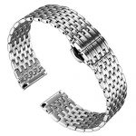 BINLUN Thin Mesh Stainless Steel Watch Bracelets Light Replacement Watch