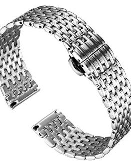 BINLUN Thin Mesh Stainless Steel Watch Bracelets Light Replacement Watch