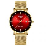 Mens Watch Ultra Thin Wrist Watches for Men Fashion Waterproof Dress