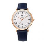 Bruno Magli Men's Milano Swiss Quartz White Dial and Dark Blue Italian Leather