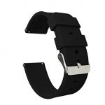 22mm Black - BARTON Watch Bands - Soft Silicone Quick Release Straps