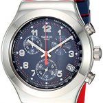 Swatch Irony Stainless Steel Quartz Rubber Strap, Blue, 20 Casual Watch