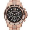 Michael Kors Everest Chronograph Black Dial Rose Gold-tone Ladies Watch