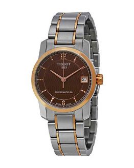 Tissot T-Classic Automatic Brown Dial Two-tone Ladies Watch