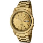 Seiko Men's Seiko 5 Automatic Gold Dial Gold-Tone Stainless Steel Watch