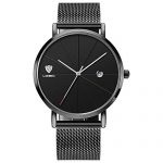 Mens Luxury Wrist Watches, Minimalist Fashion Ultra Thin Watch for Men