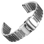 Side Brushed Intermediate Polished Mesh Braided Solid Stainless Steel Watch