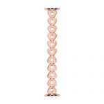 Rose gold stainless steel Apple Watch band with spade-shaped links, designed by kate spade new york for Series 1-5 Apple Watches. 