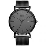 BUREI Men's Watch Ultra Thin Quartz Analog Wristwatch Date Calendar