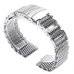 22mm Stylish Stainless Steel Shark Mesh Watch Band – Heavy-Duty H-Link Strap