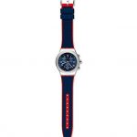 Swatch Irony Stainless Steel Quartz Rubber Strap, Blue, 20 Casual Watch