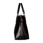 COACH Quinn Satchel in Crossgrain Patent Leather Li/Black One Size