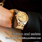 OLEVS Gold Watches for Men Waterproof Diamond Inexpensive Luxury Watches