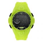 PUMA Men's Quartz Watch with Plastic Strap, Yellow, 20 (Model: P5041)
