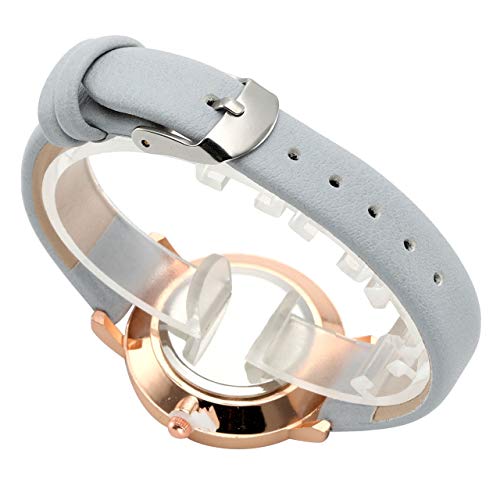 Top Plaza Womens Ladies Fashion Grey Leather Wrist Watch Elegant Simple Glitter Analog Quartz Dress Watch 1 Top Plaza Womens Ladies Fashion Grey Leather Wrist Watch Elegant Simple