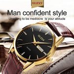 Discover Elegance in Every Moment with OLEVS Men's Brown Leather Day Date Watch – Stylish Business Luxury with Quartz Precision ⌚