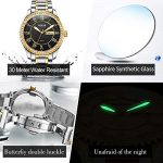 OLEVS Mens Watch Gold Wrist Watches Waterproof Quartz Large Face Black
