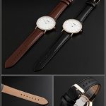 Mens Watch Ultra Thin Wrist Watches for Men Fashion Waterproof Dress Black