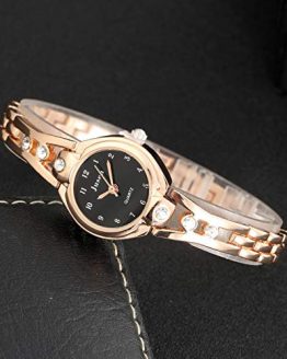 Top Plaza Womens Ladies Elegant Casual Wrist Watch Bangle Cuff Bracelet