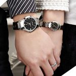 JewelryWe Men's Womens Wrist Watch Tungsten Carbide Calendar Quartz His