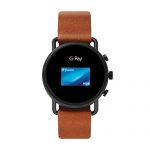Falster 3 Stainless Steel and Leather Touchscreen Smartwatch