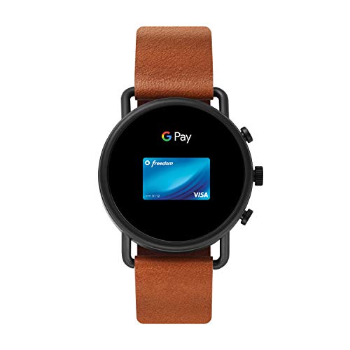 Falster 3 Stainless Steel and Leather Touchscreen Smartwatch