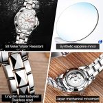 JSDUN Automatic Watches for Women Female Tungsten Steel Mechanical