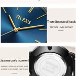 OLEVS Blue Inexpensive Watches for Women Waterproof Thin Couples Minimalist