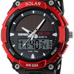 Fanmis Men's Solar Powered Casual Quartz Wrist Watch Analog Digital