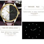 OLEVS Couples Watches Set for Men and Women with Retro Leather Band Brown