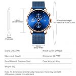 Men's Watch Fashion Ultra Thin Waterproof Watches with Chronograph Mesh
