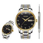 OLEVS Black Classic Watches for Men Waterproof Fashion Analog Quartz Wrist
