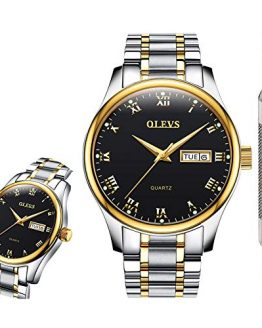 OLEVS Black Classic Watches for Men Waterproof Fashion Analog Quartz Wrist