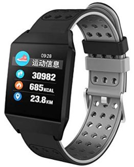 Smart Watch Activity Tracker Heart Rate Monitor Step Calorie Counter IP68 Waterproof Bluetooth Wrist Watches for Men Women