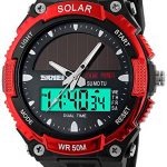 Fanmis Men's Solar Powered Casual Quartz Wrist Watch Analog Digital