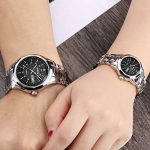 JSDUN His and Hers Tungsten Steel Sapphire Automatic Mechanical Couples