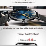 OLEVS Blue Inexpensive Watches for Women Waterproof Thin Couples Minimalist