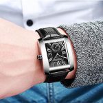 JewelryWe Luxury Square Independent Second Dial Japan Quartz Watch