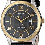 Timex Men's T2P4509J Main Street Dress Watch with Black Leather Band