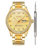 OLEVS Gold Watches for Men Waterproof Diamond Inexpensive Luxury Watches
