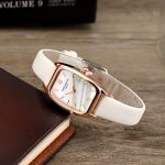 Top Plaza Womens Ladies Fashion White Leather Wrist Watch Rectangle Elegant