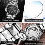 JSDUN Automatic Self-Winding Watches for Men and Women – Couples Watches with Tungsten Band and Calendar
