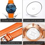 OLEVS Womens Big Wrist Watches for Lady Female Valentine's Day Leather