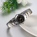 JewelryWe Men's Womens Wrist Watch Tungsten Carbide Calendar Quartz His